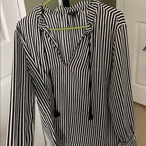 Black and white striped women’s blouse